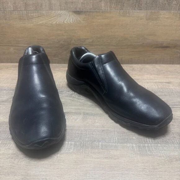 Merrell Jungle Moc Black Leather Midnight Slip On Shoes Women's Size 12 - Picture 6 of 7